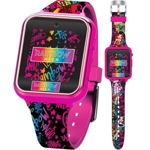 Accutime 키즈 레인보우 고등 교육용 터치스크린 핑크 스마트 워치 장난감, 소녀, 소년, 유아용 멀티컬러 스트랩 - 셀카 카메라, 게임, 알람, 계산기, 만보계(모델: RNB4017AZ)