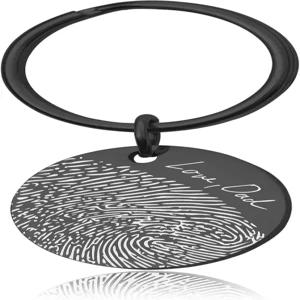 실제 필기가 가능한 지문 열쇠고리 - 맞춤형 각인 개인 보석 기념 선물 어머니나 아버지를 잃은 슬픔의