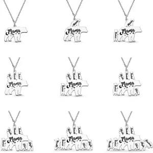 AILIN 맞춤형 엄마 목걸이 925 스털링 실버/스테인리스 스틸 커스텀 1-8 롤로 체인 어머니의 날 딸 아들