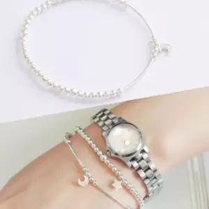 포인트 팔찌선물 실버 우레탄 볼 펜던트 초승달 은 팔찌 스틱 16W02E9874