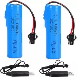 RC카 배터리 충전지 장난감 자동차용 DC 3.7V 800mAh 리튬 이온 충전식 2팩 양면 RC 스턴트 카 소형 보트