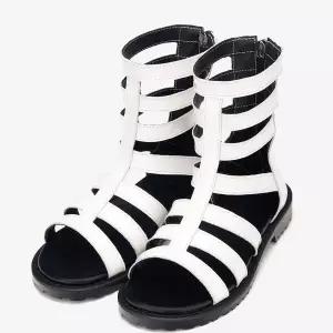 [보리보리/아이들]2221 키즈 & 맘 크링크 소가죽 글래디에이터 샌들 - 화이트