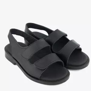 [보리보리/아이들]2222 키즈 & 맘 소가죽 더블 벨크로 스트랩 샌들 - 블랙