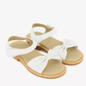 [보리보리/아이들]905 키즈 & 맘 소가죽 리본 스트랩 샌들 - 화이트