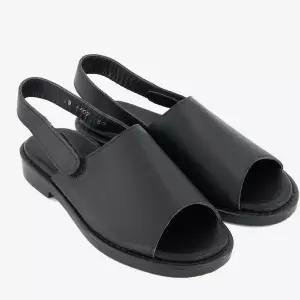 [보리보리/아이들]1407 키즈 & 맘 소가죽 토오픈 슬링백 샌들 - 블랙