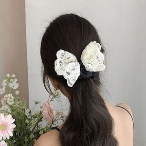 레이스 리본 스크런치 여성 러블리 곱창밴드 머리끈 헤어끈