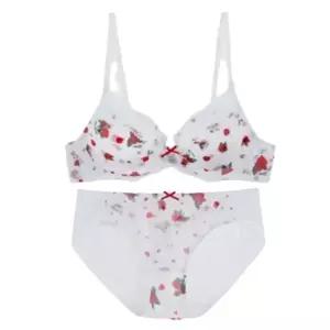 [롯데백화점]예스 (A- D컵)러브 화이트 로즈 브라 햄라인 팬티 세트 YSWBYB09YSWPYB09