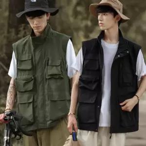 남자 멀티포켓 작업조끼 전술 캠핑 밀리터리 바람막이 조끼 워크웨어