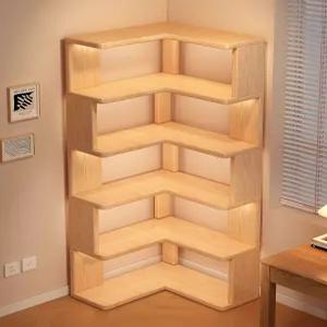 코너 책장 거실 인테리어 수납장 슬림 모서리 서재 디자인 전면 틈새 오픈 선반