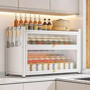 주방 미니 수납장 선반장 조미료 틈새 그릇장 정리장  부엌 다용도 여닫이