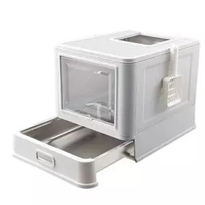 스텐 대형 고양이 화장실 밀폐 서랍형 반려묘 철제 켄넬 사막화방지 애완묘