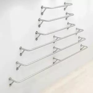 의류 매장 실버 선반 행거 디스플레이 벽부착 파이프 메탈릭 인테리어