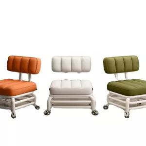 바퀴달린 무소음 이동의자 체어 등받이 스톨 낮은 인테리어 거실 바퀴