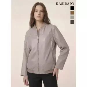 시크릿시즌오프 카시바디 프리미엄 양가죽 니트넥 집업 레더 자켓 708296