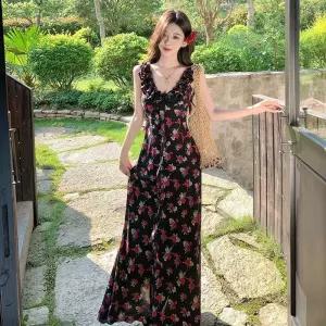 원피스 여친 여름 코디 민소매 프렌치 브이넥 롱스커트 스포M2