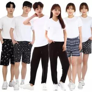 여름 남성 여성 쿨바지 빅사이즈 밴딩 작업복 홈웨어