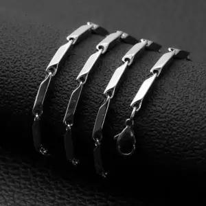 [하프클럽/]대나무체인 목걸이 얇은 남자 여자 2mm 써지컬스틸