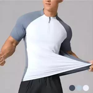 쿨티셔츠 남자 헬스 러닝 머슬핏 집업 반팔 러닝반팔 기능성반팔티 헬스반팔티 남자헬스반팔
