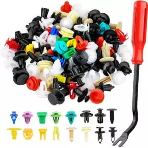 GUACC 501PCS 범용 자동차 클립 혼합 범퍼 펜더 트림 도어 패널 실드 엔진 커버 리테이너 리벳 푸시 및 GM 포드 크라이슬러 500Pcs Mixed Clips + 1