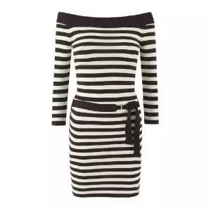 가을 니트 원피스 스커트 여성 블랙 정장 장식 힙색 벨트 일자 어깨 긴팔 원픽3