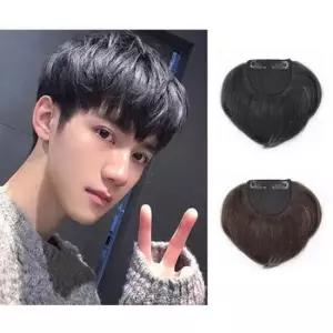 남성가발 남성 인모 앞머리 부분 가발 똑딱이 패션 헤어피스 1P