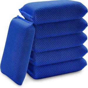 차량 외장용 버그 제거제 세차 스펀지 6팩 및 타르 - 울트라 소프트 메시 스크래치 없음