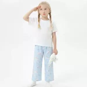 [레노마 이너웨어]시나모롤 아동용 우븐 9부 파자마 하의BL