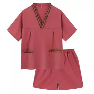 찜질방 사우나복 세트 상하의 황토 찜질복 단체복 스파복 한증막