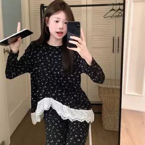 잠옷세트 바람 MN 잠옷 레이스 커플 세트 상큼 공주풍 긴팔 춘추 OOTD1