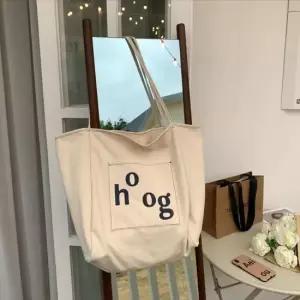 영문레터링 배색프린팅 포켓포인트 데일리 에코숄더백 나일론 장바구니 캔버스백 크로스