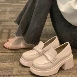 여성 꼬임 스트랩 포인트 통굽 페니로퍼 키높이 로퍼 여성구두 여성로퍼 통굽로퍼