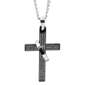 십자가 기도문 레터링 남자목걸이 링 레이어드 남성 목걸이 모던 펜던트 남자 친구 선물