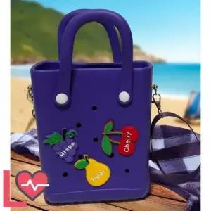 롱타임헬씨 퍼플 수영장 아쿠아 가방 젤리 EVA 미니 비비드 방수 크로스백 귀여운 과일 파츠세트 썸머 헬스