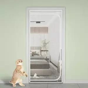 [반려] 반려동물 방충망 펫도어 고양이 강아지 안전문 방묘문 캣도어 개문 견문 85x210cm