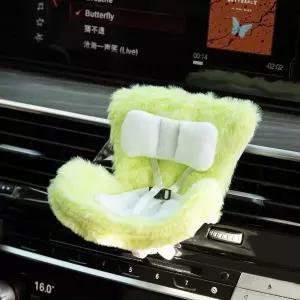 블라인드 박스 인형을 위한 미니 자동차 안전 시트 작은 플러시 몬스터를 레그 및 에어 벤트 클립