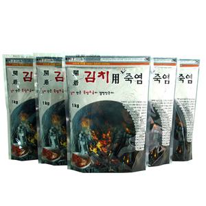 김치용 죽염 1kgX5개/ 개암죽염 2회 생활죽염 조리용 김치 깍두기 음식 간맞춤 두번 구운 다용도 죽염 소금