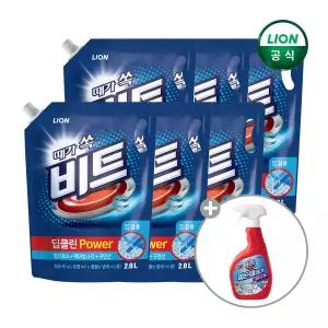 비트 딥클린 액체 세탁세제 2L 리필x6개 + 비트 찌든때제거 500ml x 1개