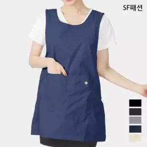 주머니가 있는 얇고 가벼운 앞치마 원피스형 요양보호사 주방 유니폼 50장이상 인쇄무료