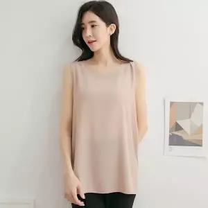 [하프클럽/] 40-50대여성 여름 기본 쉬폰 나시 민소매 정장 이너 플레어 빅사