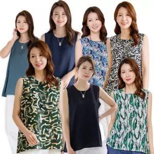 우일 여성 여름 인견 민소매 나시 티셔츠 마담 중년 아줌마 엄마옷 상의