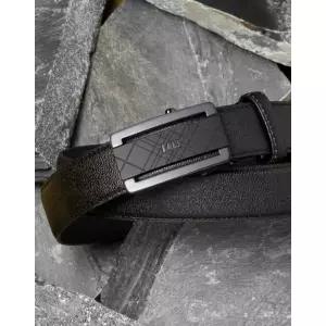 [롯데백화점]닥스 액세서리 [선물포장]닥스 블랙 체크패턴 음각 무광버클 자동벨트 DBBE3E089