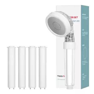 해피달링 3단 수압상승 3WAY 필터 샤워기 헤드 + 필터 4p 세트