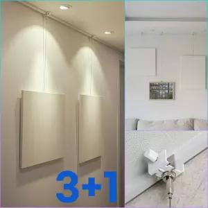 3+1 국내제조 안뚫어 무타공 못없이 액자걸이 와이어 천정