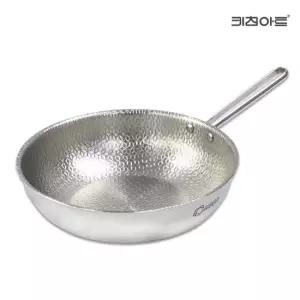 키친아트 퀸 엠보 인덕션 웍 통5중 304스텐 궁중팬 28cm