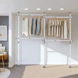 가화홈시스 굵은기둥 와이드 4단 옷걸이 행거 B3400