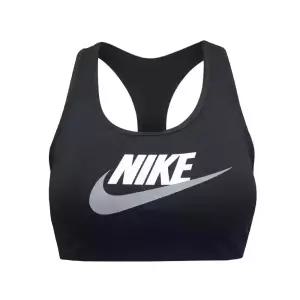 나이키 스우시 미디움 서포트 그래픽 드라이핏 여성 스포츠브라 블랙 DM0579-010