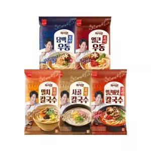하이면 상온 포차우동 5종 10인분 (5봉*2인분, 단백/얼큰/멸치/사골)