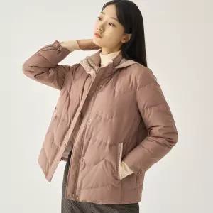 [지센] 리사이클 니트후드 덕다운 숏 점퍼 LCDWNA23_PE