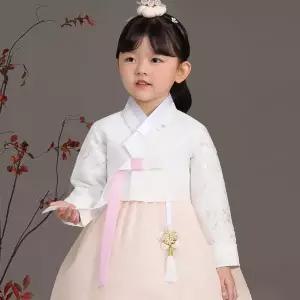 [보리보리/더예한복]QT878-하이디살구 여아한복 아동한복