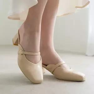 [분홍코끼리] 스윗데이 골드 뮬 슬리퍼(5.5cm)